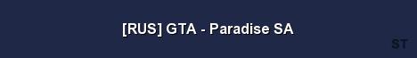 RUS GTA Paradise SA Server Banner