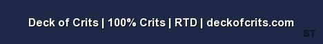 Deck of Crits 100 Crits RTD deckofcrits com Server Banner