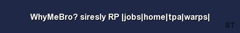 WhyMeBro siresly RP jobs home tpa warps Server Banner