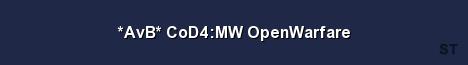 AvB CoD4 MW OpenWarfare Server Banner