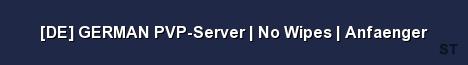 DE GERMAN PVP Server No Wipes Anfaenger Server Banner