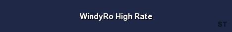WindyRo High Rate Server Banner