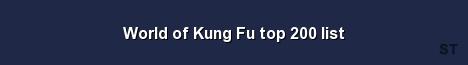 World of Kung Fu top 200 list Server Banner