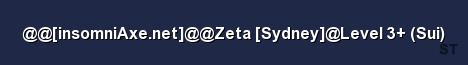 insomniAxe net Zeta Sydney Level 3 Sui Server Banner