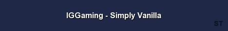 IGGaming Simply Vanilla Server Banner