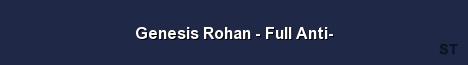 Genesis Rohan Full Anti Server Banner