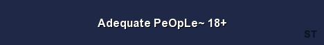 Adequate PeOpLe 18 Server Banner