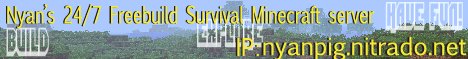 NyanPig 24 7 Freebuild Survival Server Banner