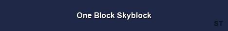 One Block Skyblock 