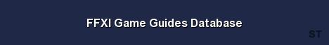 FFXI Game Guides Database Server Banner