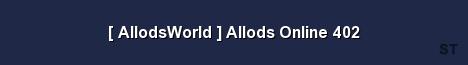 AllodsWorld Allods Online 402 