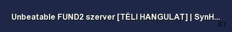 Unbeatable FUND2 szerver TÉLI HANGULAT SynHosting Server Banner