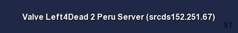 Valve Left4Dead 2 Peru Server srcds152 251 67 Server Banner