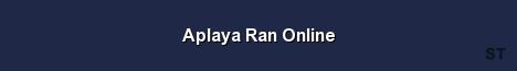Aplaya Ran Online Server Banner
