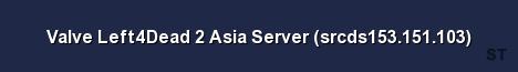 Valve Left4Dead 2 Asia Server srcds153 151 103 Server Banner