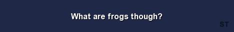 What are frogs though 