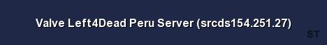 Valve Left4Dead Peru Server srcds154 251 27 Server Banner