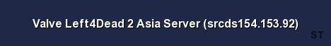 Valve Left4Dead 2 Asia Server srcds154 153 92 Server Banner