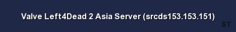 Valve Left4Dead 2 Asia Server srcds153 153 151 Server Banner