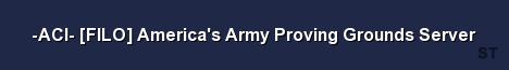 ACI FILO America s Army Proving Grounds Server Server Banner