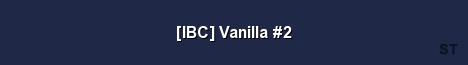 IBC Vanilla 2 Server Banner