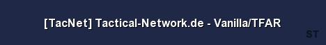 TacNet Tactical Network de Vanilla TFAR Server Banner