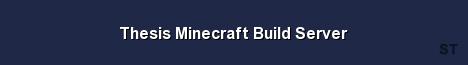 Thesis Minecraft Build Server Server Banner