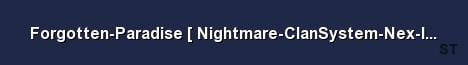 Forgotten Paradise Nightmare ClanSystem Nex Infernal Server Banner