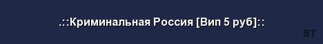 Криминальная Россия Вип 5 руб Server Banner