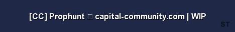 CC Prophunt capital community com WIP Server Banner