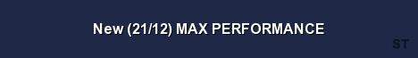 New 21 12 MAX PERFORMANCE Server Banner