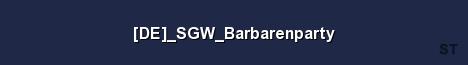 DE SGW Barbarenparty Server Banner