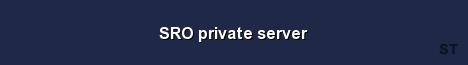 SRO private server Server Banner