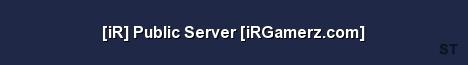 iR Public Server iRGamerz com Server Banner