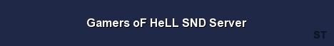 Gamers oF HeLL SND Server Server Banner