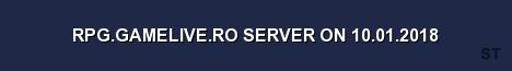 RPG GAMELIVE RO SERVER ON 10 01 2018 Server Banner