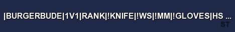 BURGERBUDE 1V1 RANK KNIFE WS MM GLOVES HS ON OFF 128TIC Server Banner