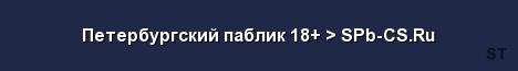 Петербургский паблик 18 SPb CS Ru Server Banner