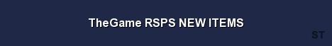 TheGame RSPS NEW ITEMS Server Banner